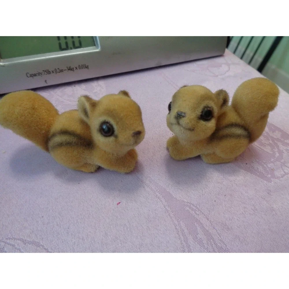 Josef Originals Flocked Chipmunks Set of 2 *